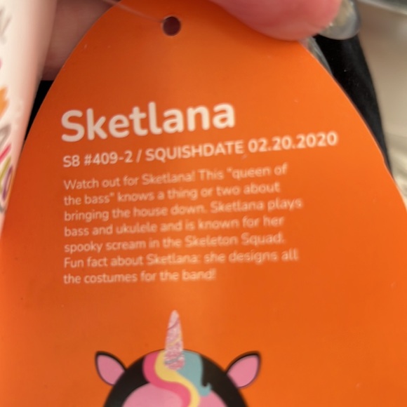 SQUISHMALLOW SKETLANA 8”-9” an adorable Halloween version of a Unicorn. - Picture 3 of 4